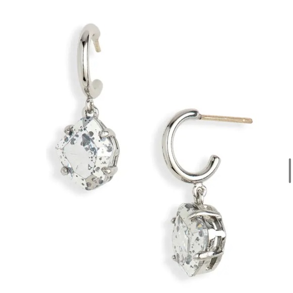 NWT ♠️ Kate Spade Stone Huggie Hoop Earrings - Picture 2 of 8